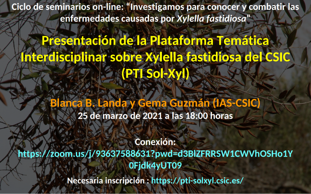 Presentación de la Plataforma Temática Interdisciplinar sobre Xylella fastidiosa del CSIC