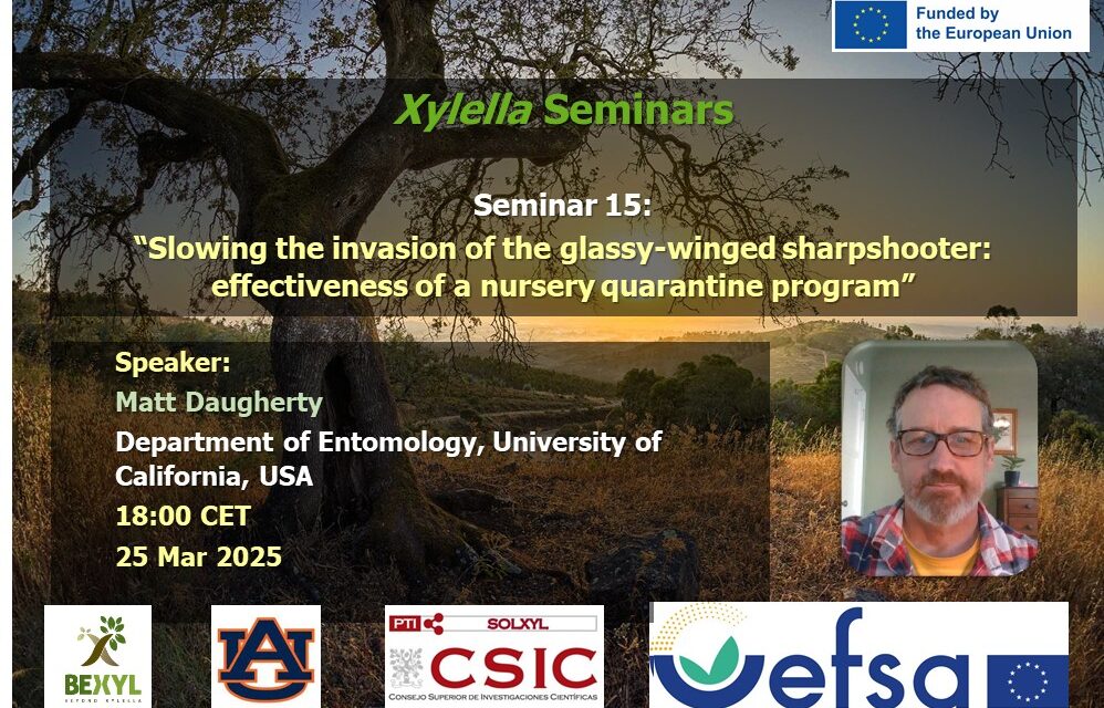SEMINARIO Nº15, 25 marzo 2025 DISPONIBLE EN EL CANAL YOUTUBE «SOLUCIONES A XYLELLA FASTIDIOSA»